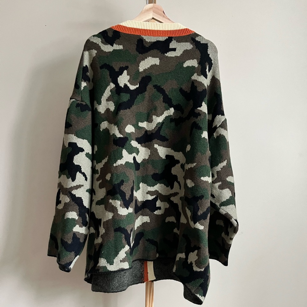 KBB by KAHLANA Women's 'The Slouchy Cardigan' - Olive Camo - Picture 9 of 9